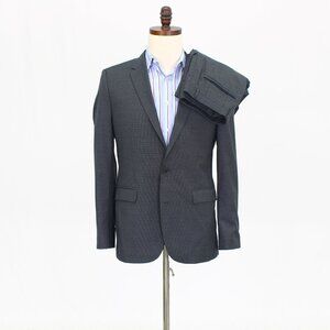 Hugo Boss 38R 31x31 Gray Full Suit 2-Button Houndstooth R564